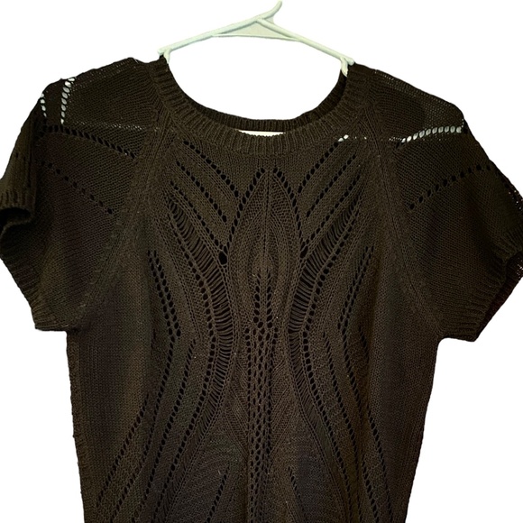 Vintage Womens Fever Brand Knitted Short Sleeve Round Neck Blouse Top Large - Picture 4 of 4